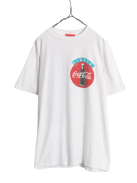 90s USA製 コカコーラ 両面 プリント 半袖 Tシャツ メンズ XL 90年代 オールド 企業 Coca Cola ヘビーウェイト シングルステッチ ホワイト