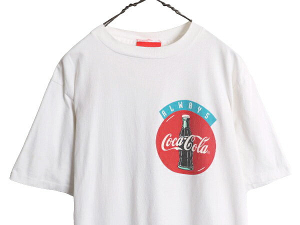 90s USA製 コカコーラ 両面 プリント 半袖 Tシャツ メンズ XL 90年代 オールド 企業 Coca Cola ヘビーウェイト シングルステッチ ホワイト