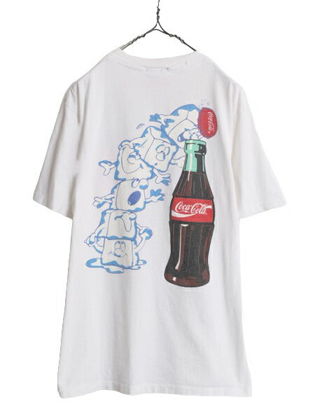 90s USA製 コカコーラ 両面 プリント 半袖 Tシャツ メンズ XL 90年代 オールド 企業 Coca Cola ヘビーウェイト シングルステッチ ホワイト