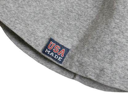 90s USA製 3段 カレッジ プリント 半袖 Tシャツ メンズ L 古着 90年代 オールド シングルステッチ ヘビーウェイト コットン 霜降り グレー
