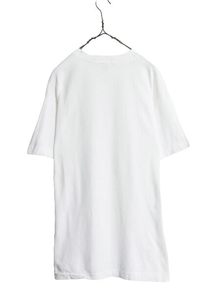 90s USA製 カレッジ プリント 半袖 Tシャツ メンズ L 古着 90年代 オールド シングルステッチ ヘビーウェイト ワンポイント アイビーリーグ