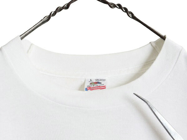 90s USA製 カレッジ プリント 半袖 Tシャツ メンズ L 古着 90年代 オールド シングルステッチ ヘビーウェイト ワンポイント アイビーリーグ