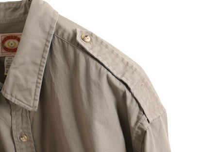 80s バナナリパブリック 長袖 サファリ シャツ メンズ XL 古着 ヴィンテージ BANANA REPUBLIC 長袖シャツ 大きいサイズ コットン ポプリン