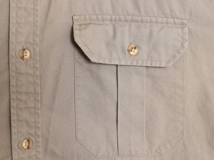 80s バナナリパブリック 長袖 サファリ シャツ メンズ XL 古着 ヴィンテージ BANANA REPUBLIC 長袖シャツ 大きいサイズ コットン ポプリン