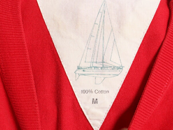 80s 90s ラコステ 前V ボーダー 長袖 Tシャツ メンズ M 古着 80年代 90年代 オールド ヴィンテージ IZOD LACOSTE ラガーシャツ 素材 ロンT