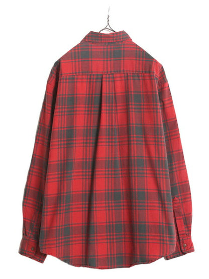 80s エルエルビーン チェック フランネル 長袖 シャツ メンズ XL / 古着 80年代 ヴィンテージ LLBean 長袖シャツ ネルシャツ 大きいサイズ
