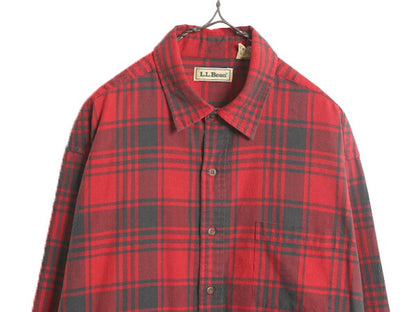 80s エルエルビーン チェック フランネル 長袖 シャツ メンズ XL / 古着 80年代 ヴィンテージ LLBean 長袖シャツ ネルシャツ 大きいサイズ