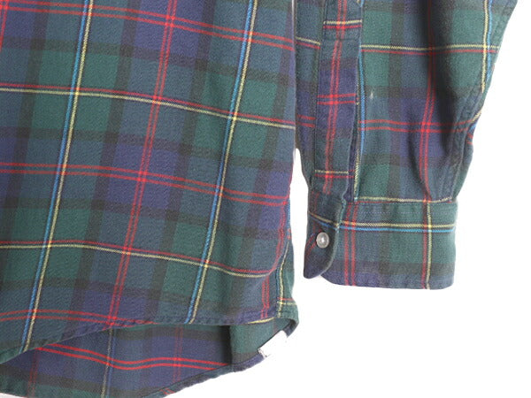 80s USA製 エルエルビーン チェック フランネル ボタンダウン シャツ メンズ L 80年代 LLBEAN ヴィテージ LLビーン 長袖シャツ ネルシャツ