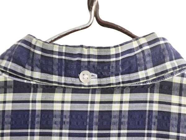 ブルックスブラザーズ シアサッカー チェック 3点留め 半袖 ボタンダウン シャツ メンズ S 古着 Brooks Brothers 半袖シャツ ポケット付き