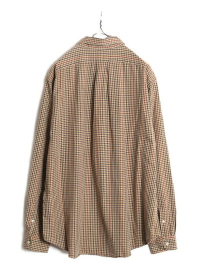 00s ラルフローレン チェック 長袖 ボタンダウン シャツ メンズ XL 00年代 オールド ポロ 長袖シャツ ワンポイント コットン 大きいサイズ