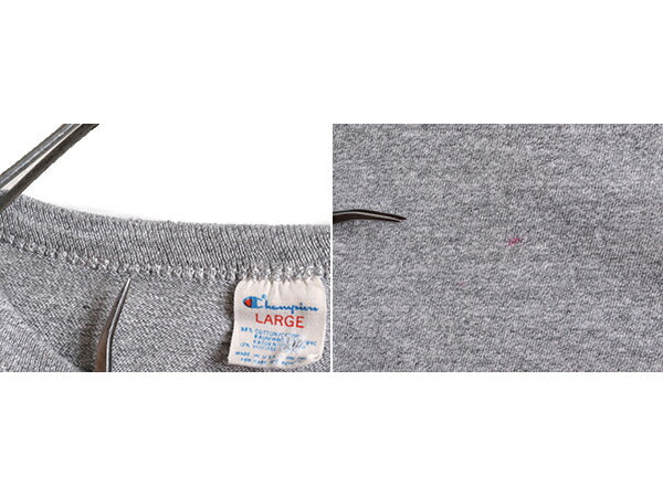80s USA製 チャンピオン 半袖 Tシャツ メンズ L / 80年代 ヴィンテージ Champion ワンポイント 88 12 スクリプト ロゴ シングルステッチ 灰