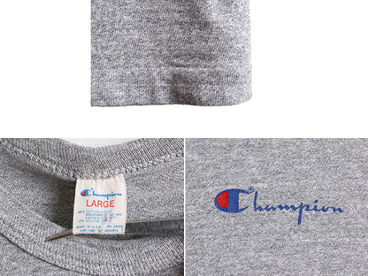 80s USA製 チャンピオン 半袖 Tシャツ メンズ L / 80年代 ヴィンテージ Champion ワンポイント 88 12 スクリプト ロゴ シングルステッチ 灰