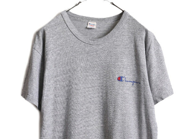 80s USA製 チャンピオン 半袖 Tシャツ メンズ L / 80年代 ヴィンテージ Champion ワンポイント 88 12 スクリプト ロゴ シングルステッチ 灰