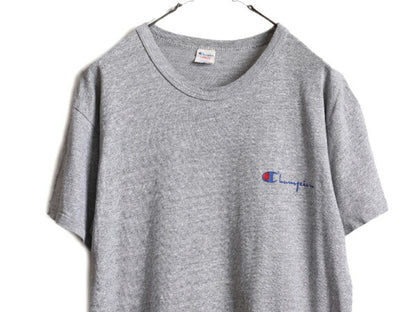 80s USA製 チャンピオン 半袖 Tシャツ メンズ L / 80年代 ヴィンテージ Champion ワンポイント 88 12 スクリプト ロゴ シングルステッチ 灰