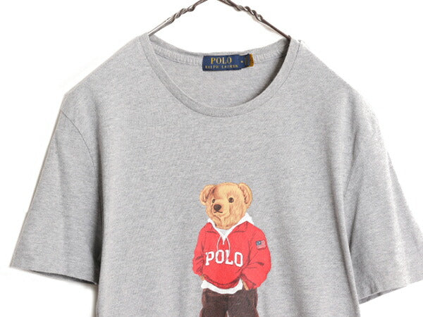 ポロベアー ポロ ラルフローレン プリント 半袖 Tシャツ メンズ レディース M / 古着 キャラクター 半袖Tシャツ シングルステッチ グレー