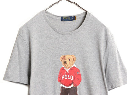 ポロベアー ポロ ラルフローレン プリント 半袖 Tシャツ メンズ レディース M / 古着 キャラクター 半袖Tシャツ シングルステッチ グレー