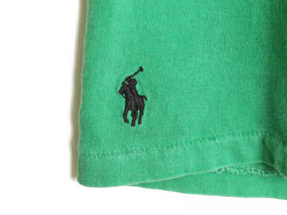ポロ ラルフローレン ポケット付き 無地 半袖 Tシャツ メンズ M ワンポイント 無地T ポケT シングルステッチ クルーネック 半袖Tシャツ 緑