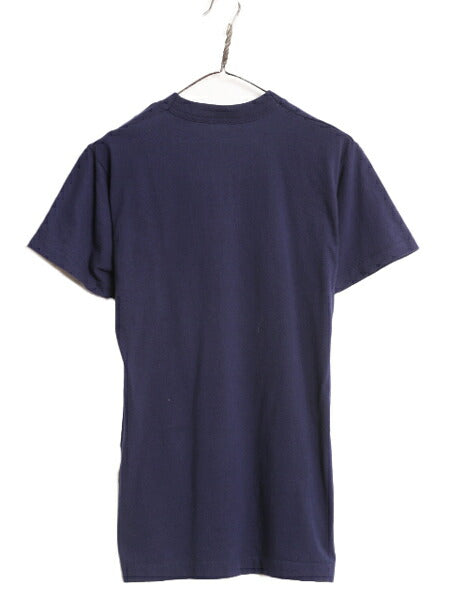 90s USA製 フルーツオブザルーム ポケット付き 無地 半袖 Tシャツ メンズ M / 90年代 オールド ポケT 無地T シングルステッチ 耳付き 耳 紺
