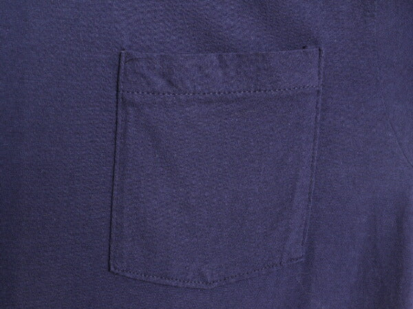 90s USA製 フルーツオブザルーム ポケット付き 無地 半袖 Tシャツ メンズ M / 90年代 オールド ポケT 無地T シングルステッチ 耳付き 耳 紺