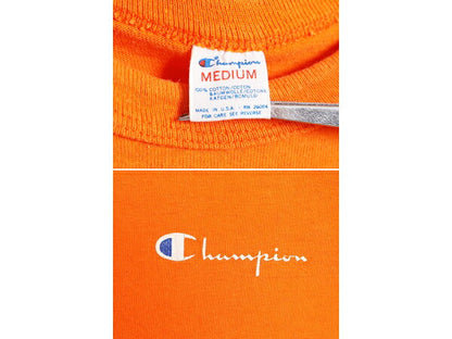 80s USA製 チャンピオン 半袖 Tシャツ メンズ M / 80年代 ヴィンテージ Champion ワンポイント スクリプト ロゴ シングルステッチ 目付き