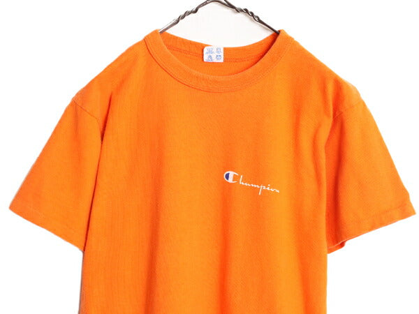 80s USA製 チャンピオン 半袖 Tシャツ メンズ M / 80年代 ヴィンテージ Champion ワンポイント スクリプト ロゴ シングルステッチ 目付き