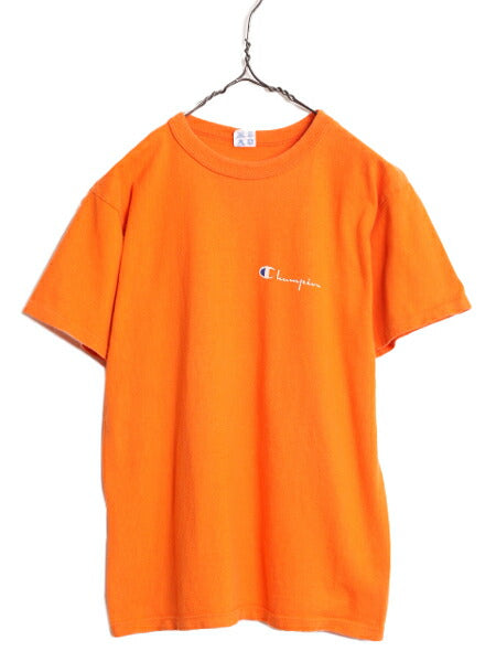 80s USA製 チャンピオン 半袖 Tシャツ メンズ M / 80年代 ヴィンテージ Champion ワンポイント スクリプト ロゴ シングルステッチ 目付き