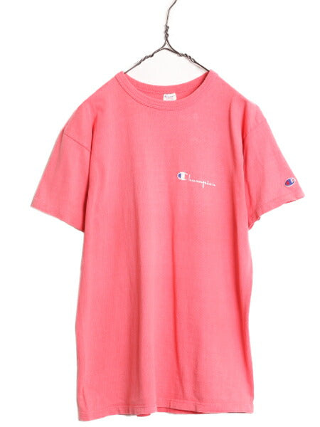 80s USA製 チャンピオン 半袖 Tシャツ メンズ L / 80年代 ヴィンテージ Champion ワンポイント スクリプト ロゴ シングルステッチ 目付き