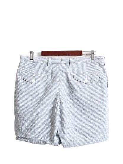 90s ポロ ラルフローレン シアサッカー ストライプ ショートパンツ メンズ 35 / 古着 90年代 オールド ノータック ショーツ 短パン 半パン