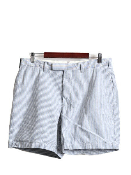 90s ポロ ラルフローレン シアサッカー ストライプ ショートパンツ メンズ 35 / 古着 90年代 オールド ノータック ショーツ 短パン 半パン