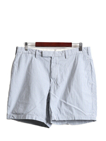 90s ポロ ラルフローレン シアサッカー ストライプ ショートパンツ メンズ 35 / 古着 90年代 オールド ノータック ショーツ 短パン 半パン