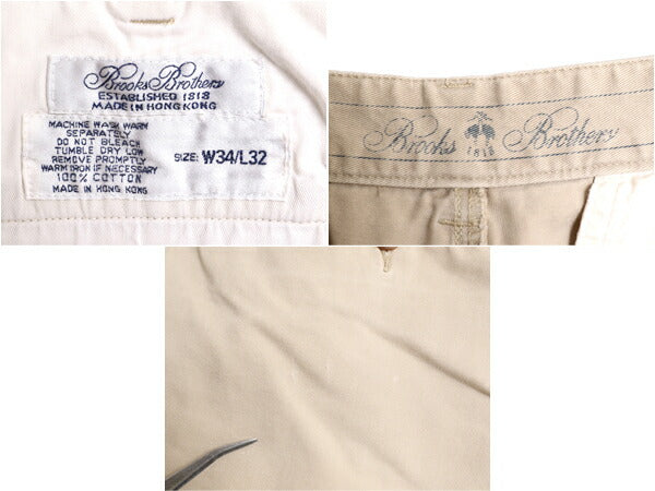 ブルックスブラザーズ コットン チノ ショートパンツ メンズ 34 32 Brooks Brothers ツータック ショーツ 短パン チノパン 半パン ベージュ