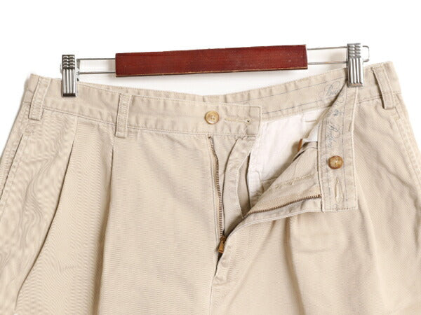 ブルックスブラザーズ コットン チノ ショートパンツ メンズ 34 32 Brooks Brothers ツータック ショーツ 短パン チノパン 半パン ベージュ