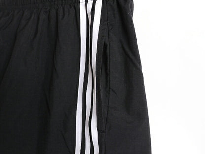 90s アディダス ナイロン ショートパンツ メンズ L / 古着 90年代 オールド ADIDAS 短パン 半パン ショーツ ブラック 3ライン ハーフパンツ