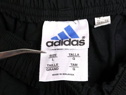 90s アディダス ナイロン ショートパンツ メンズ L / 古着 90年代 オールド ADIDAS 短パン 半パン ショーツ ブラック 3ライン ハーフパンツ