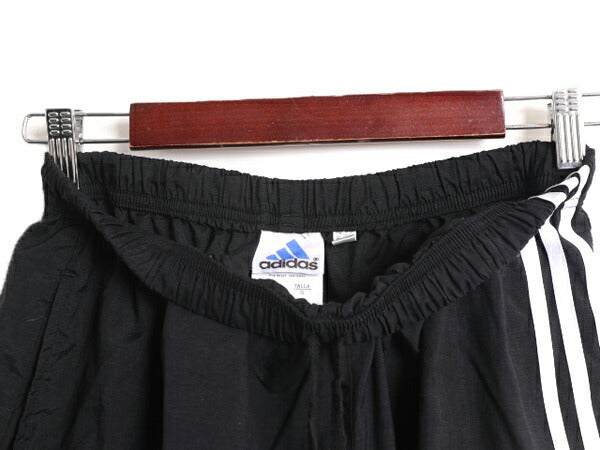 90s アディダス ナイロン ショートパンツ メンズ L / 古着 90年代 オールド ADIDAS 短パン 半パン ショーツ ブラック 3ライン ハーフパンツ