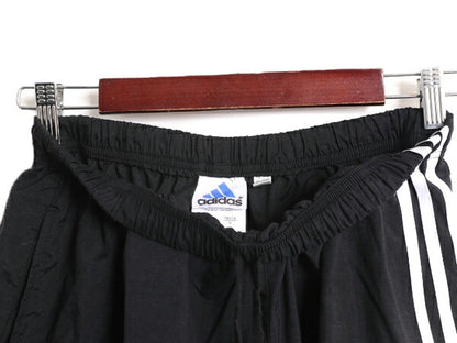 90s アディダス ナイロン ショートパンツ メンズ L / 古着 90年代 オールド ADIDAS 短パン 半パン ショーツ ブラック 3ライン ハーフパンツ