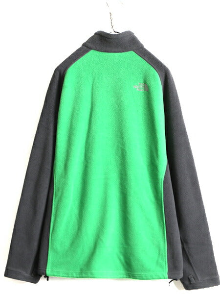 大きいサイズ XL ■ ノースフェイス 2トーン フリース ジャケット メンズ / 古着 The North Face アウトドア ブルゾン ジャンパー 濃灰 緑