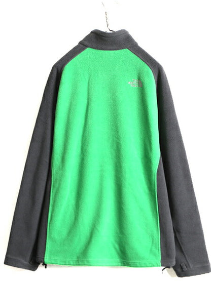 大きいサイズ XL ■ ノースフェイス 2トーン フリース ジャケット メンズ / 古着 The North Face アウトドア ブルゾン ジャンパー 濃灰 緑