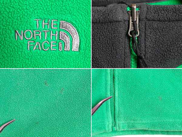 大きいサイズ XL ■ ノースフェイス 2トーン フリース ジャケット メンズ / 古着 The North Face アウトドア ブルゾン ジャンパー 濃灰 緑