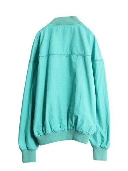 90s Peter England ダービー ジャケット メンズ XL 古着 オールド フルジップ カップショルダー スイングトップ ブルゾン 大きいサイズ 緑