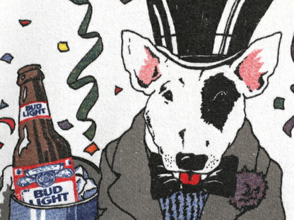 80s USA製 バドワイザー ドッグ イラスト プリント スウェット メンズ L 古着 ヴィンテージ Budweiser オフィシャル ビール 企業物 当時物