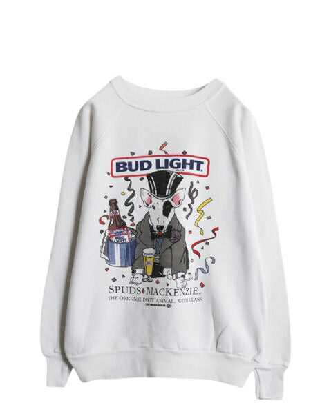 80s USA製 バドワイザー ドッグ イラスト プリント スウェット メンズ L 古着 ヴィンテージ Budweiser オフィシャル ビール 企業物 当時物
