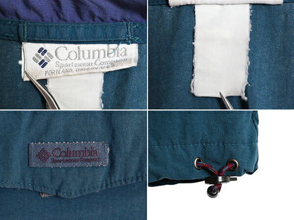 90s コロンビア ナイロン アノラック フード パーカー ジャケット レディース L 程 Columbia オールド フロントボタン マンパ プルオーバー