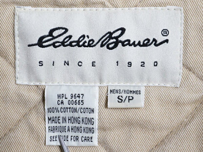 90s エディーバウアー コットン キルティング ベスト メンズ S 古着 90年代 オールド EDDIE BAUER アウトドア ハンティング 前開き 重ね着