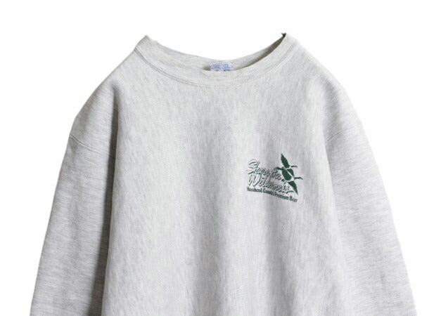 90s USA製 ムースヘッド 両面 プリント スウェット メンズ L / 90年代 オールド トレーナー 裏起毛 ヘビーウェイト ビール 企業 杢 グレー