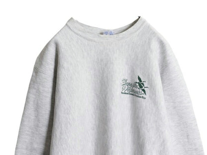 90s USA製 ムースヘッド 両面 プリント スウェット メンズ L / 90年代 オールド トレーナー 裏起毛 ヘビーウェイト ビール 企業 杢 グレー