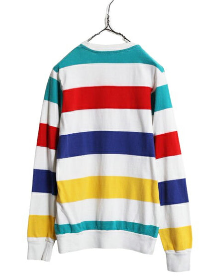 80s USA製 ウールリッチ ボーダー 長袖 Tシャツ メンズ S レディース M 程/ ヴィンテージ Woolrich  ロンT ラガーシャツ 素材 マルチカラー