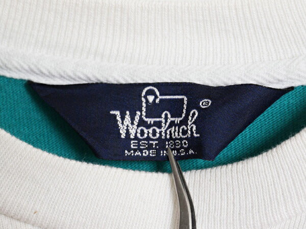 80s USA製 ウールリッチ ボーダー 長袖 Tシャツ メンズ S レディース M 程/ ヴィンテージ Woolrich  ロンT ラガーシャツ 素材 マルチカラー