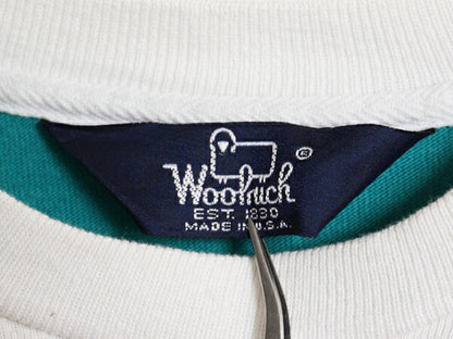 80s USA製 ウールリッチ ボーダー 長袖 Tシャツ メンズ S レディース M 程/ ヴィンテージ Woolrich  ロンT ラガーシャツ 素材 マルチカラー