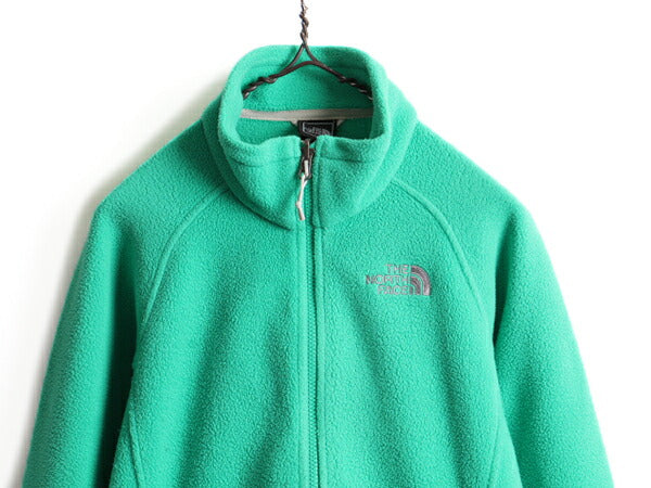 ■ ノースフェイス フルジップ フリース ジャケット ( レディース M ) 古着 The North Face アウトドア ブルゾン ジャンパー ワンポイント